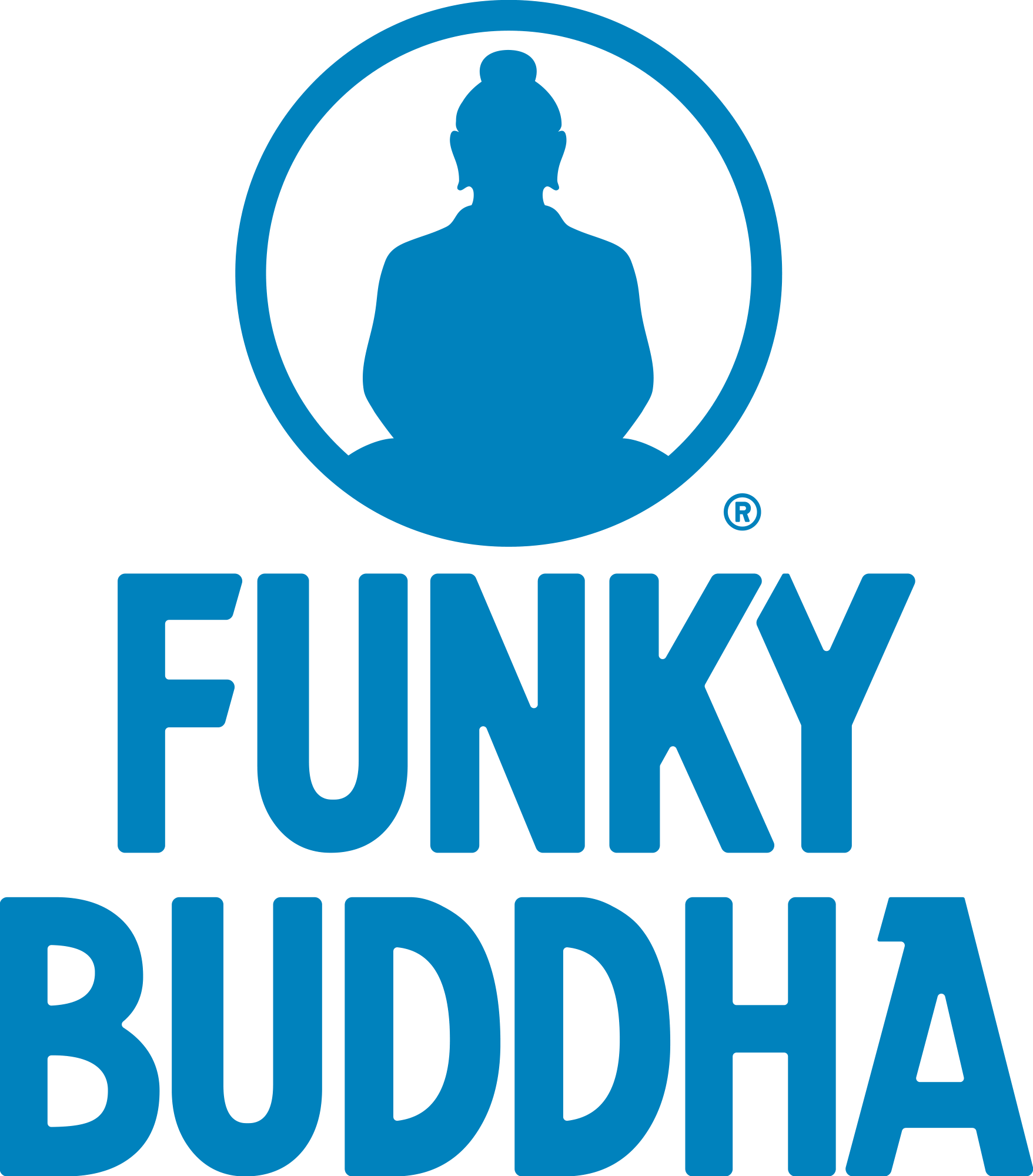 High-Res PNG-Funky Buddha Stacked Spot Logo - Blue